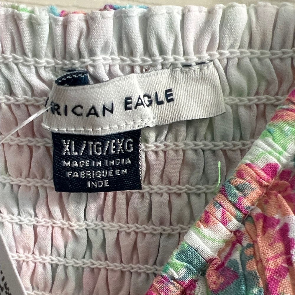 American Eagle Outfitters Maxi Dress Women XL Floral Pink and Green - Picture 6 of 10